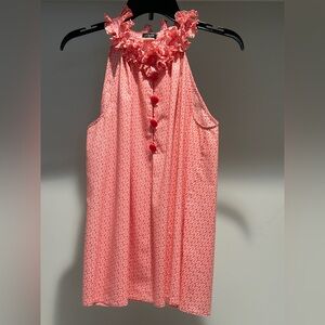 J CREW Retro Style Geometric Print 100% Cotton Top Size Medium